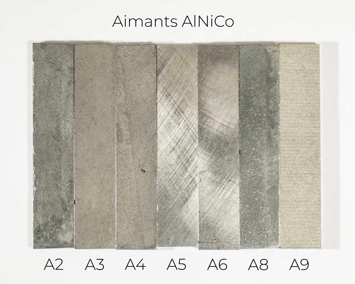 Différents grades d'aimants AlNiCo pour guitare électrique