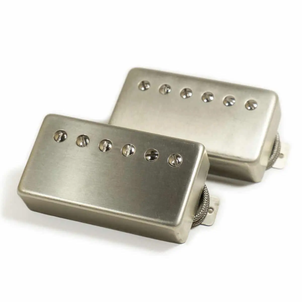 Pickup humbucker PAF Alnico 4 con copertura in nichel/argento grezzo