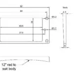 Medición del contorno superior de Epiphone Diagrama de dimensiones y contornos de la humbucker Epiphone negra versión alta